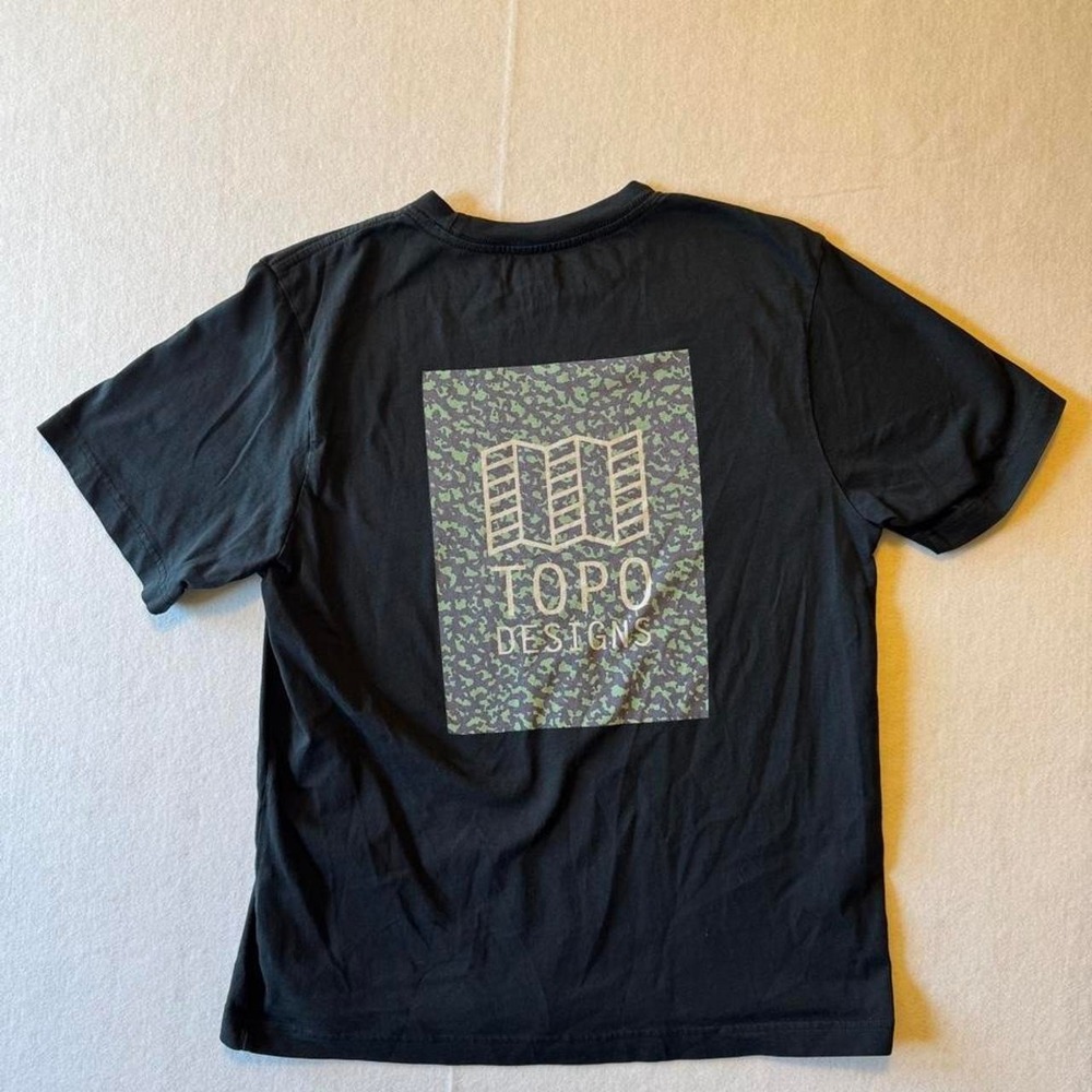 Black Topo Athletic T-shirt with camouflage patch Size M - Picture 4 of 6